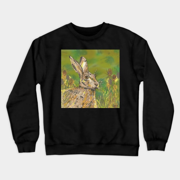 Summer Hare Crewneck Sweatshirt by lottibrown